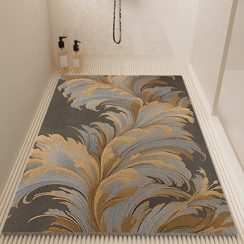 Elegant Floral Pattern Bath Mat Kalsten