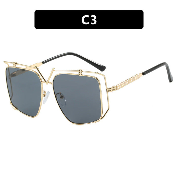 Women's futuristic oversized sunglasses with unique geometric frame Kalsten