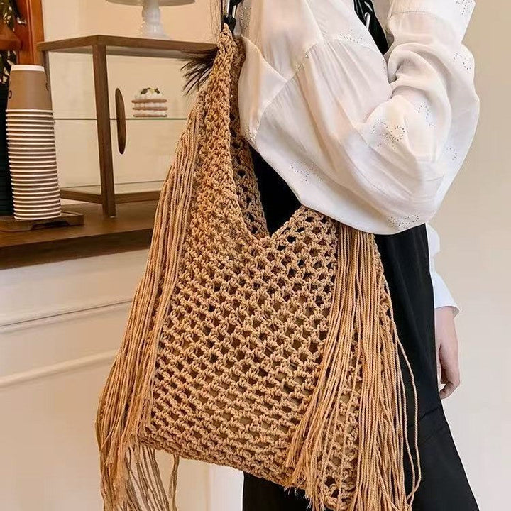 Handcrafted Stylish Tote Bag with Fringes Kalsten