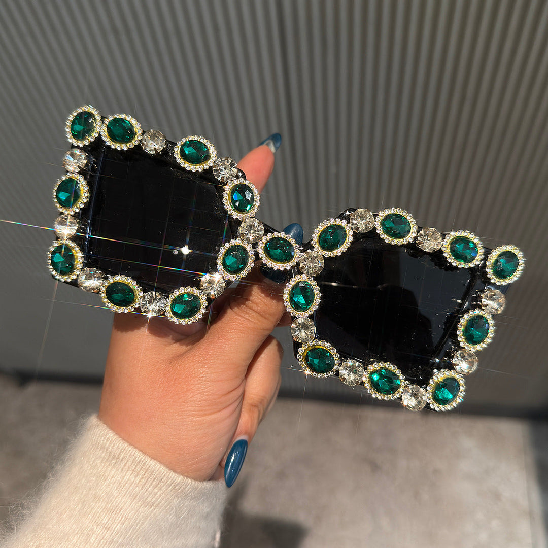 Ladies Glamorous Designer Sunglasses with Rhinestone-Embellished Frame Kalsten