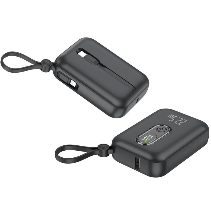 Portable power bank with integrated USB-C port and digital charge status display Kalsten