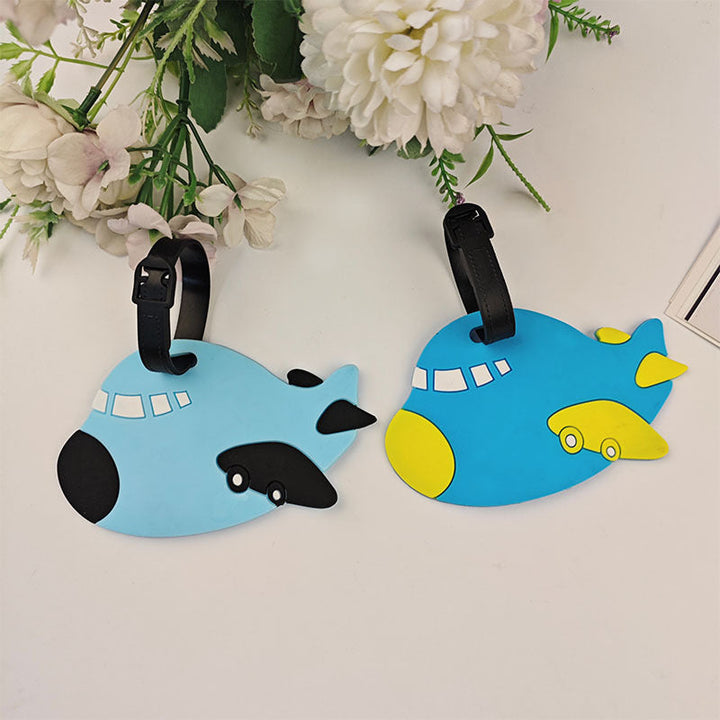 playful silicone airplane luggage tag with adjustable buckle strap Kalsten