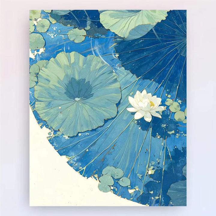 Contemporary Lotus Floral Canvas Art Print Kalsten
