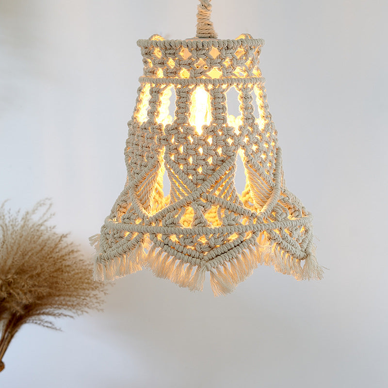 Macrame Hanging Light Fixture Acalora