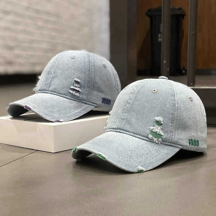 Unisex Distressed Denim Baseball Cap Kalsten