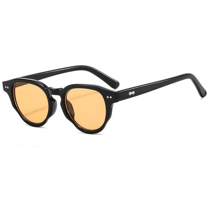 Women's fashionable sunglasses with oval frame and green glass Kalsten