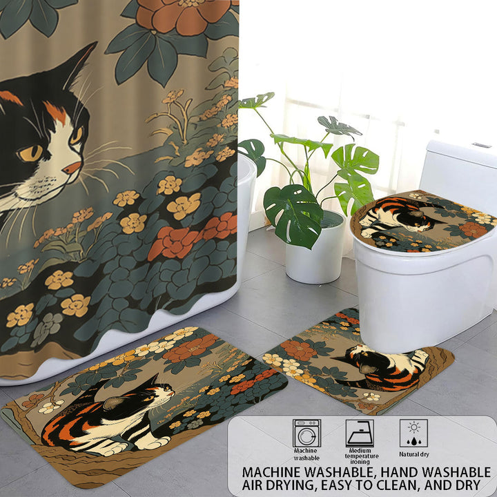 Artistic Cat-Theme Bathroom Decor Set Kalsten