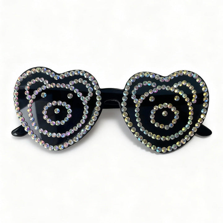 Heart-Shaped Rhinestone Sunglasses Kalsten