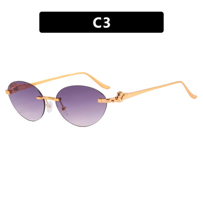 Women's round sunglasses with elegant, semi-transparent frame and fashionable details Kalsten