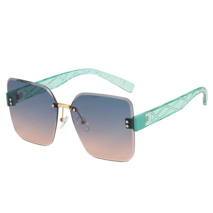 Women oversized square sunglasses with fashionable decor Kalsten