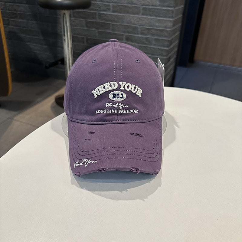 Men's Distressed Cotton Embroidered Baseball Cap Kalsten