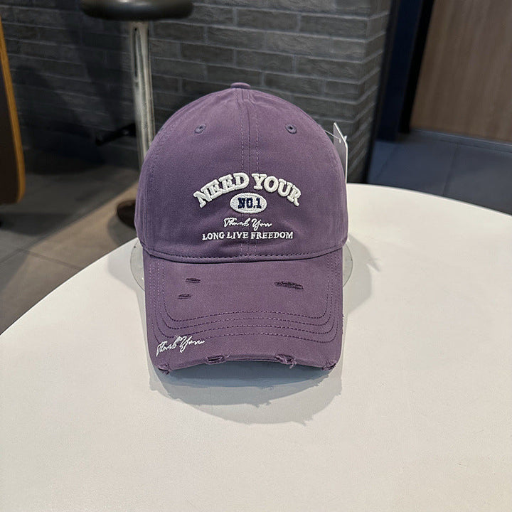 Men's Distressed Cotton Embroidered Baseball Cap Kalsten