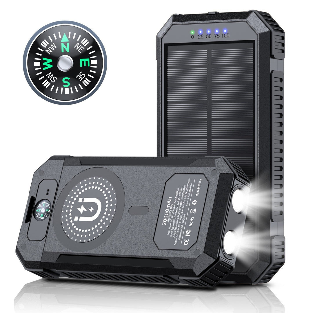 Portable Solar Power Bank with LED Light and Compass Kalsten