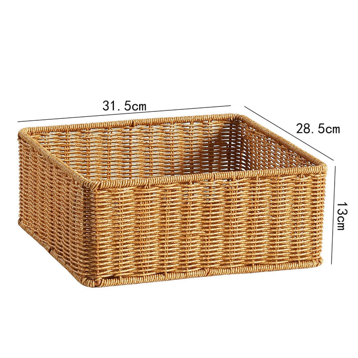 Handwoven Rectangular Storage Basket with Cut-Out Handles Kalsten