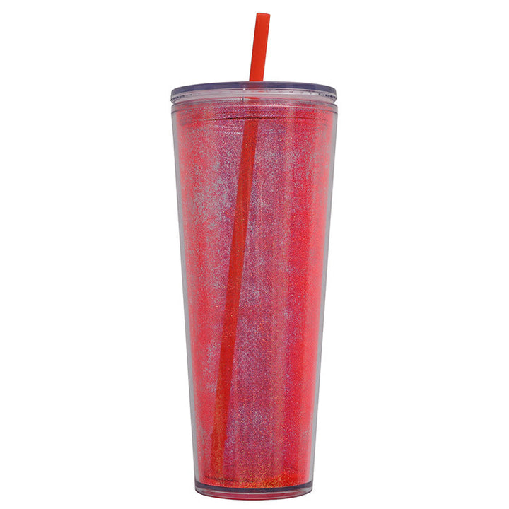 Ladies Glittering Drinking Bottle with Straw Kalsten
