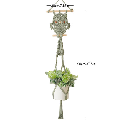 Decorative Macrame Owl Planter Acalora