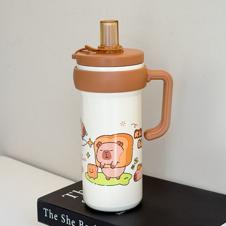Women's Insulated Drink Bottle with Practical Carry Handle and Cute Animal Design Kalsten
