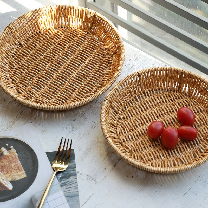 Unisex Round Bowl with Handwoven Rattan Kalsten