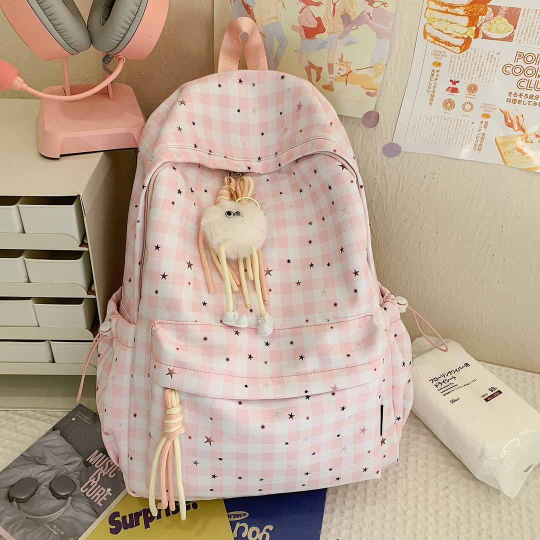 Versatile Checkered Pattern Backpack Kalsten