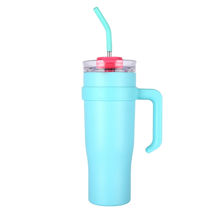 Women's insulated cup with straw and ergonomic handle Kalsten