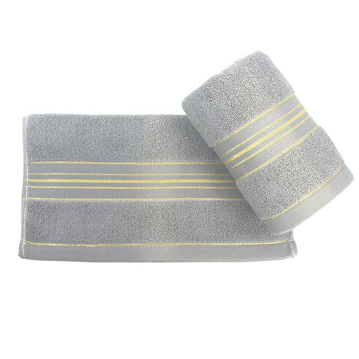 Terry-Bath Towel Set With Elegant Striped Border Kalsten