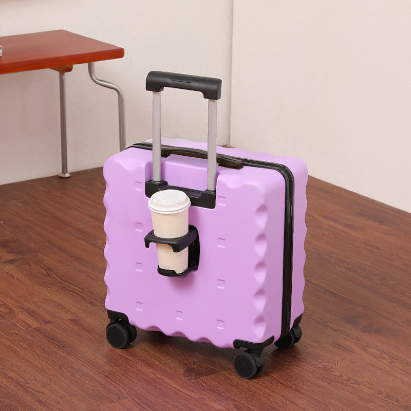 Unisex Compact Hard-Shell Rolling Suitcase with Cup Holder Kalsten