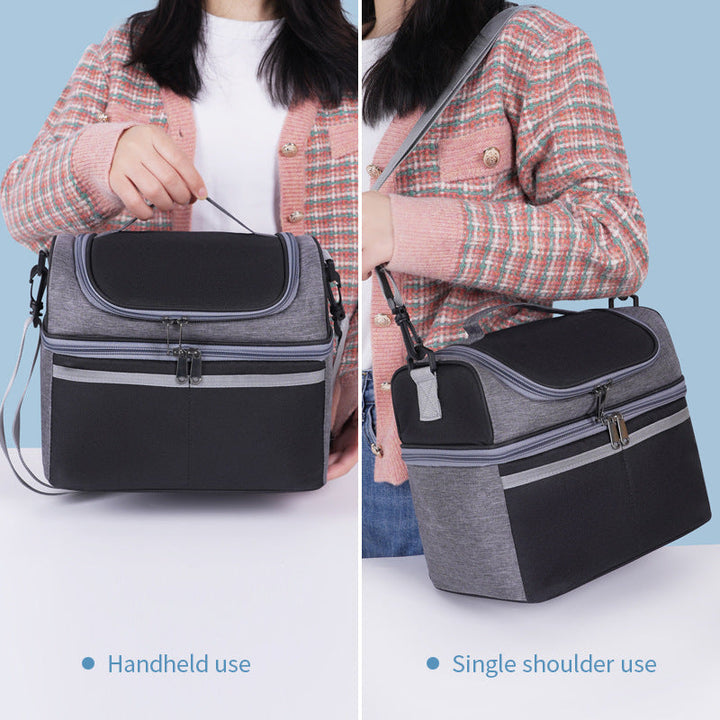 Women cooler bag with insulating main compartment and several accessory pockets Kalsten