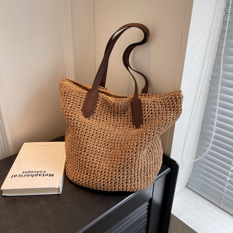 Beach bag with sturdy leather handles Kalsten