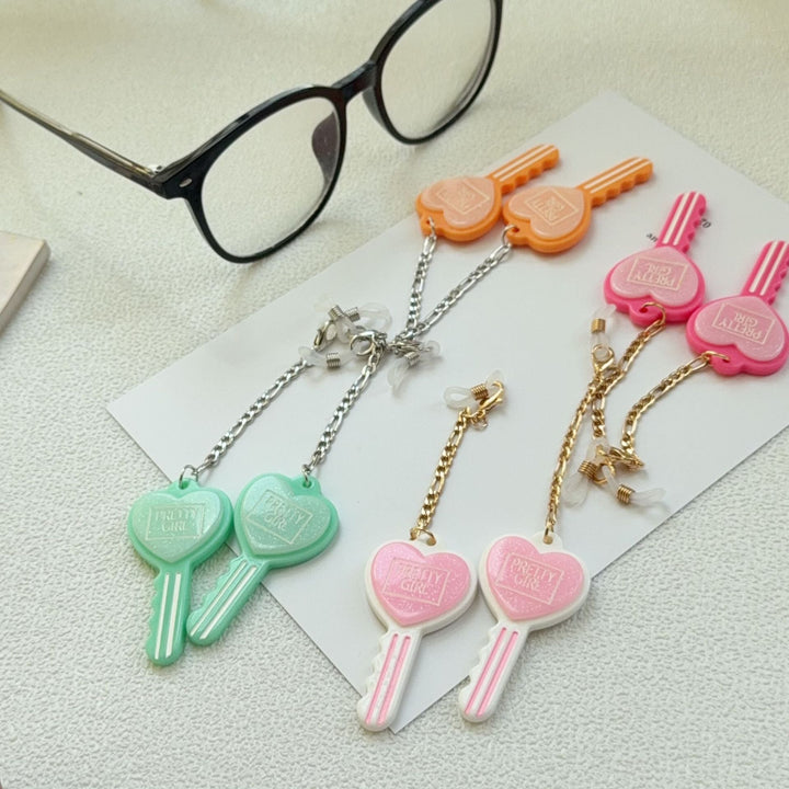 Heart-Shaped Key Dangle Earrings Kalsten