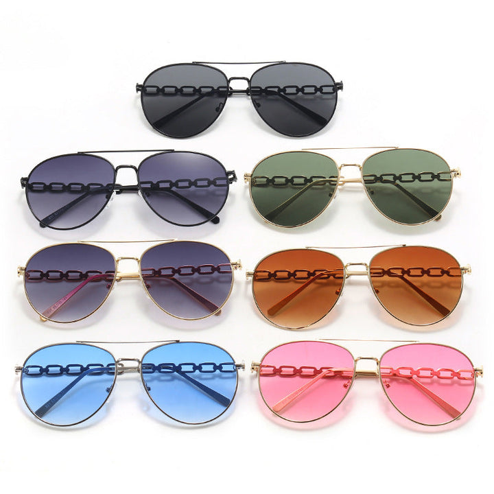 Women's Oversized Sunglasses with Fashionable Chain Frame Kalsten
