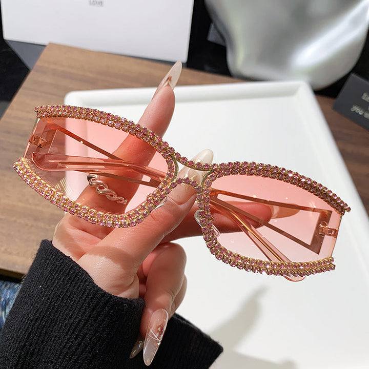 Women Cat-Eye Sunglasses with Sparkling Crystal Frame Kalsten