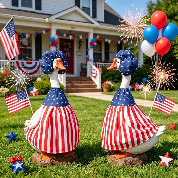 Unisex decorative fabric gander with patriotic costume and removable top hat Kalsten