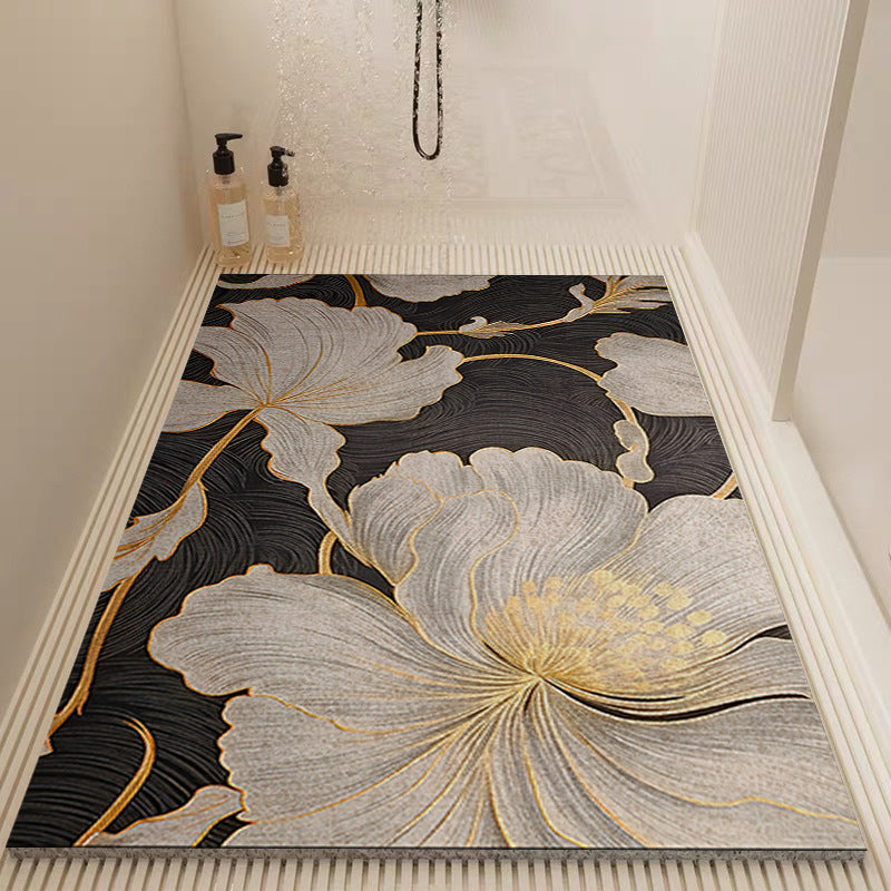 Elegant Floral Patterned Bath Mat Kalsten
