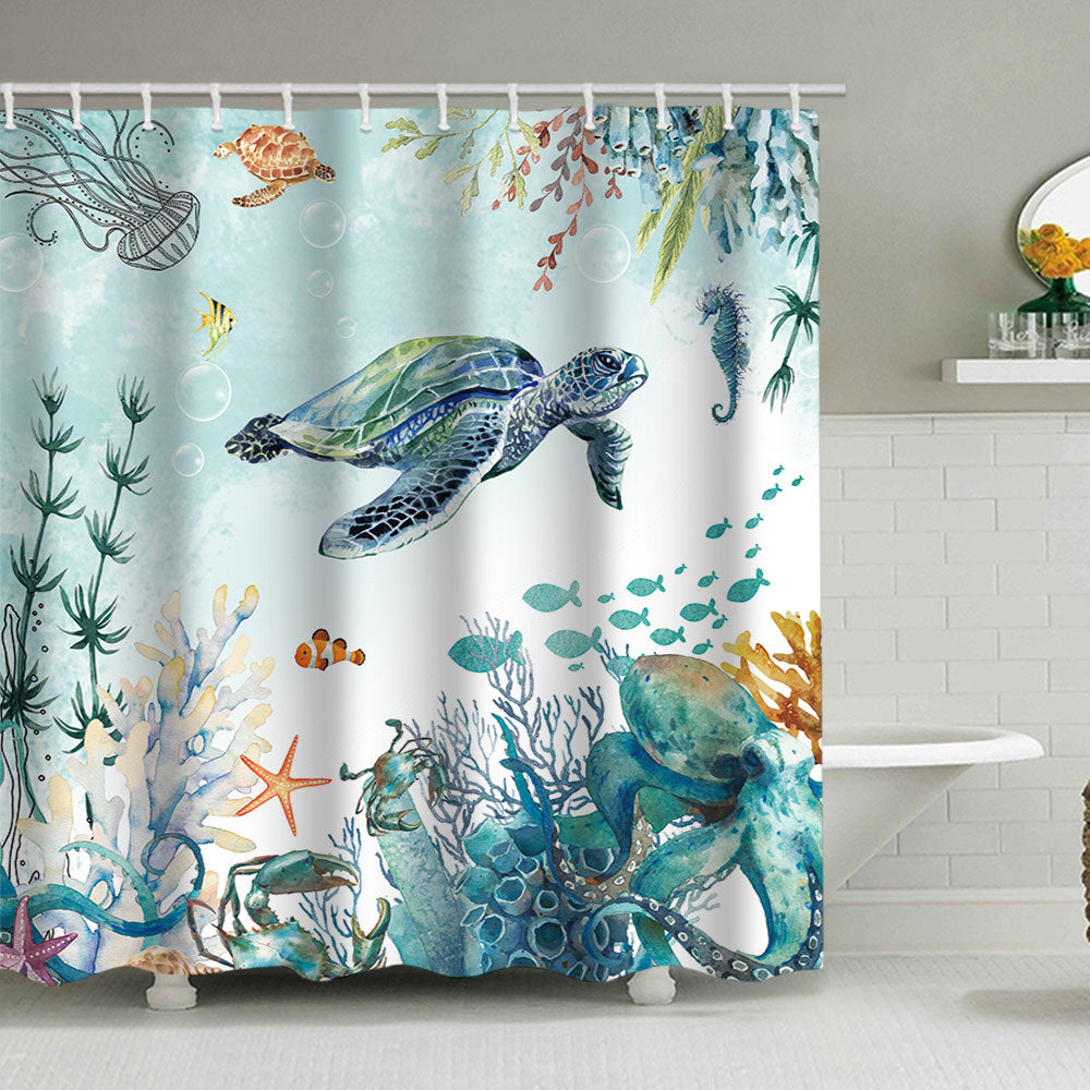 Coastal Pattern Shower Curtain Kalsten