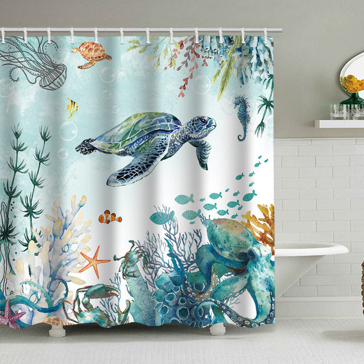 Coastal Pattern Shower Curtain Kalsten