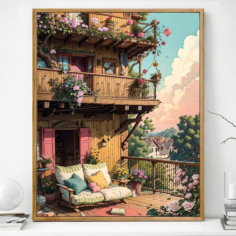 Cozy Balcony Art Print Kalsten