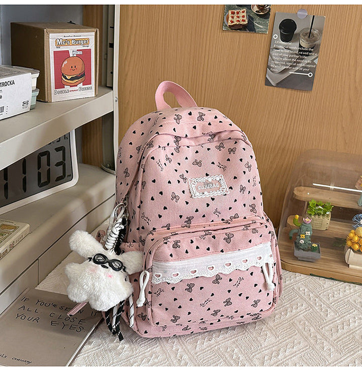 Cute Floral Print Mini School Backpack