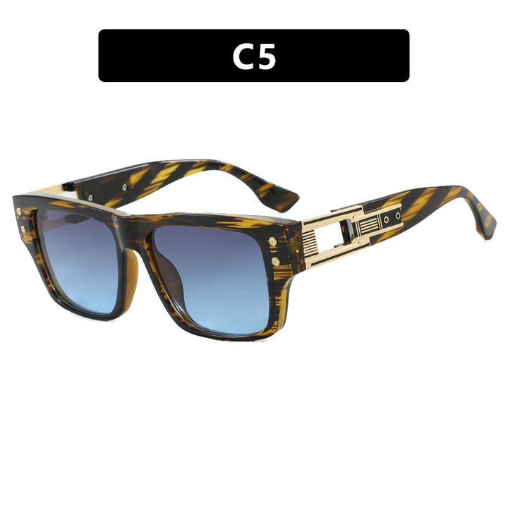 Women’s trendy square sunglasses with elegant gold decorative structure Kalsten