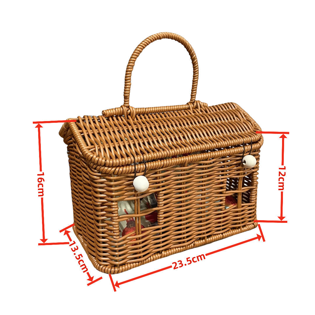 Women's stylish braided basket with rounded roof Kalsten