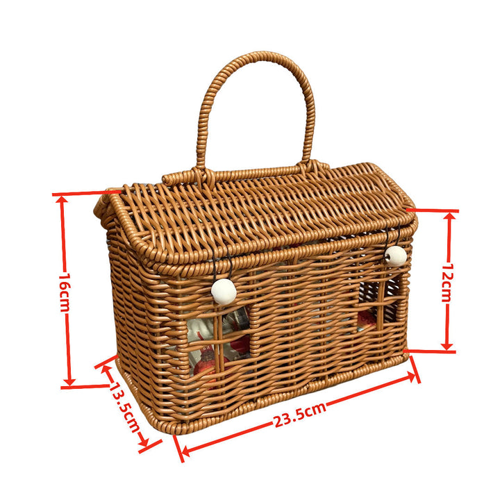 Women's stylish braided basket with rounded roof Kalsten