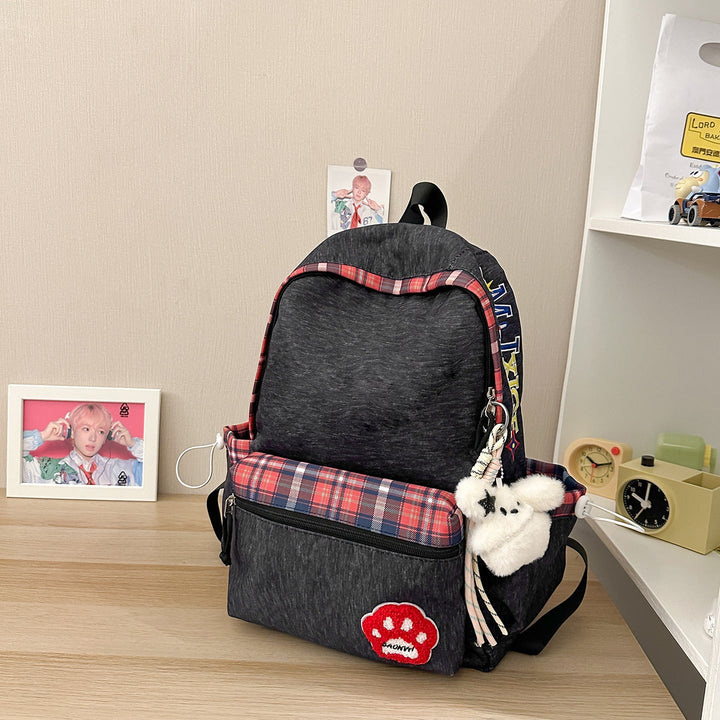 Casual Plaid Pattern School Backpack