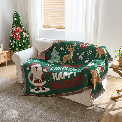 Cozy Festive Cartoon Throw Blanket