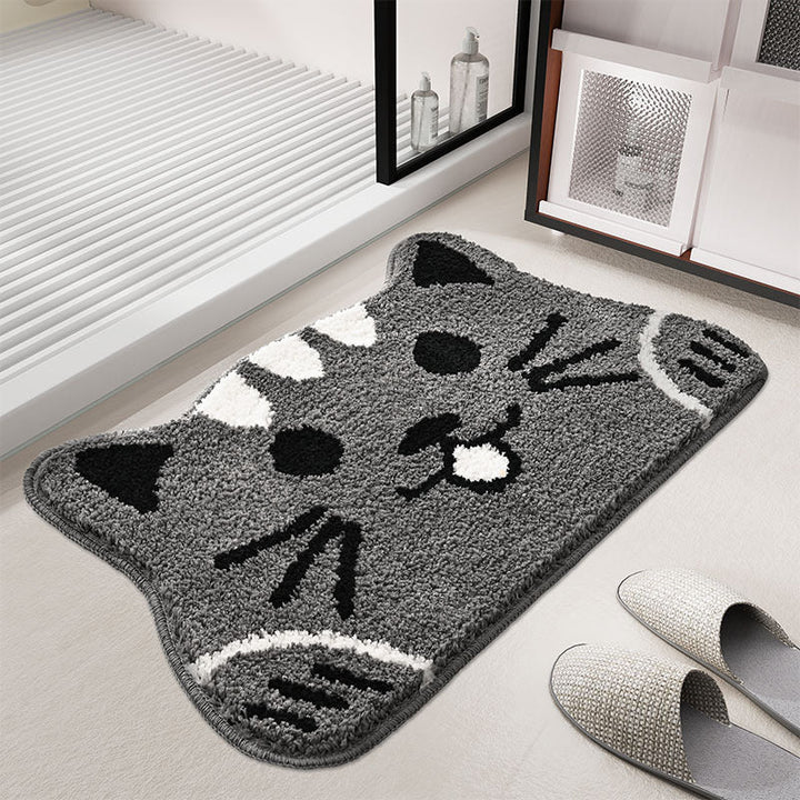 Cat-Themed Plush Bath Mat
