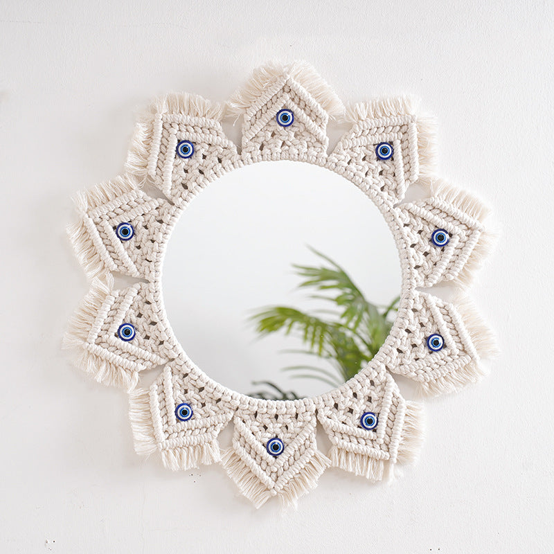 Macramé Decorative Round Mirror Acalora