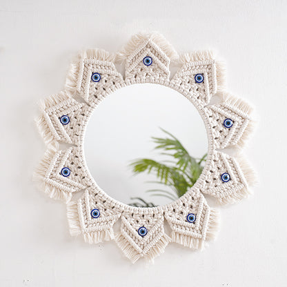 Macramé Decorative Round Mirror Acalora