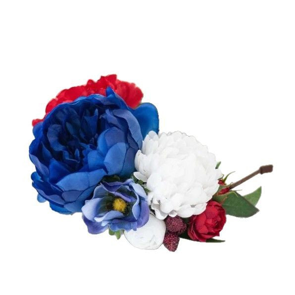 Women's flower crown headband with artistic roses and greenery Kalsten