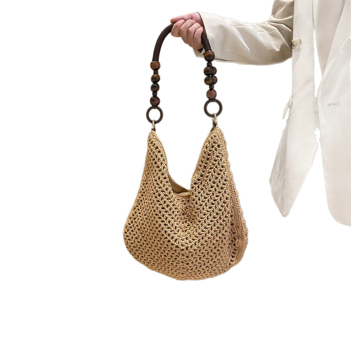 Hand-knotted bag with wooden handles Kalsten