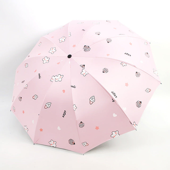 Women's Folding Umbrella with Playful Dessert Motif Kalsten