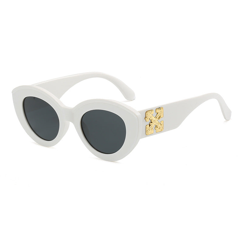 Women's Cat-Eye Sunglasses with Luxurious Accents and Sturdy Plastic Frame Kalsten