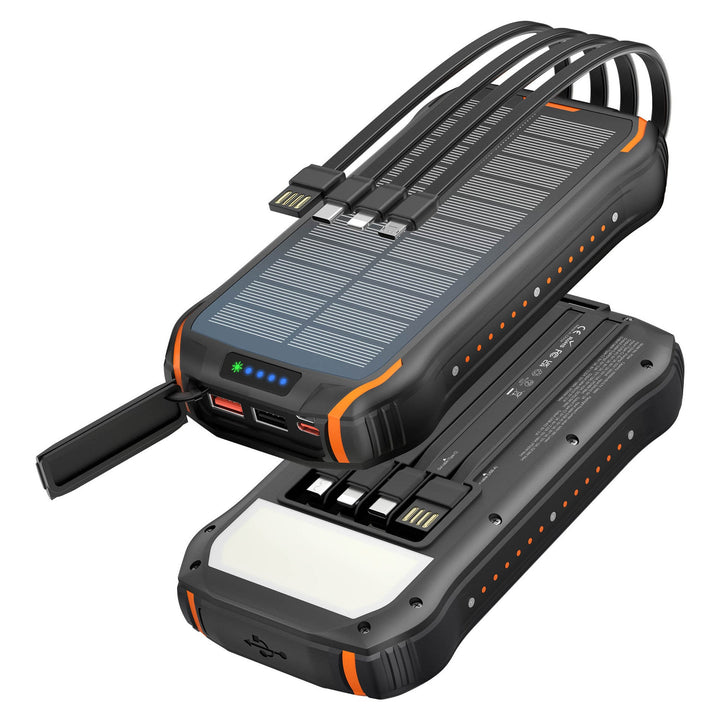 Portable solar power bank with multifunctional charging ports and robust housing Kalsten